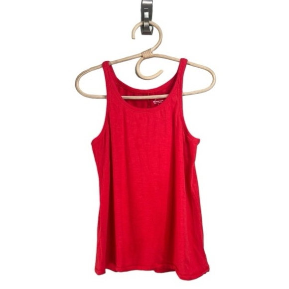 J. Crew Red Organic Slub Scoopneck Tank Tee Style BQ944 Size Large Casual Summer - Picture 1 of 11